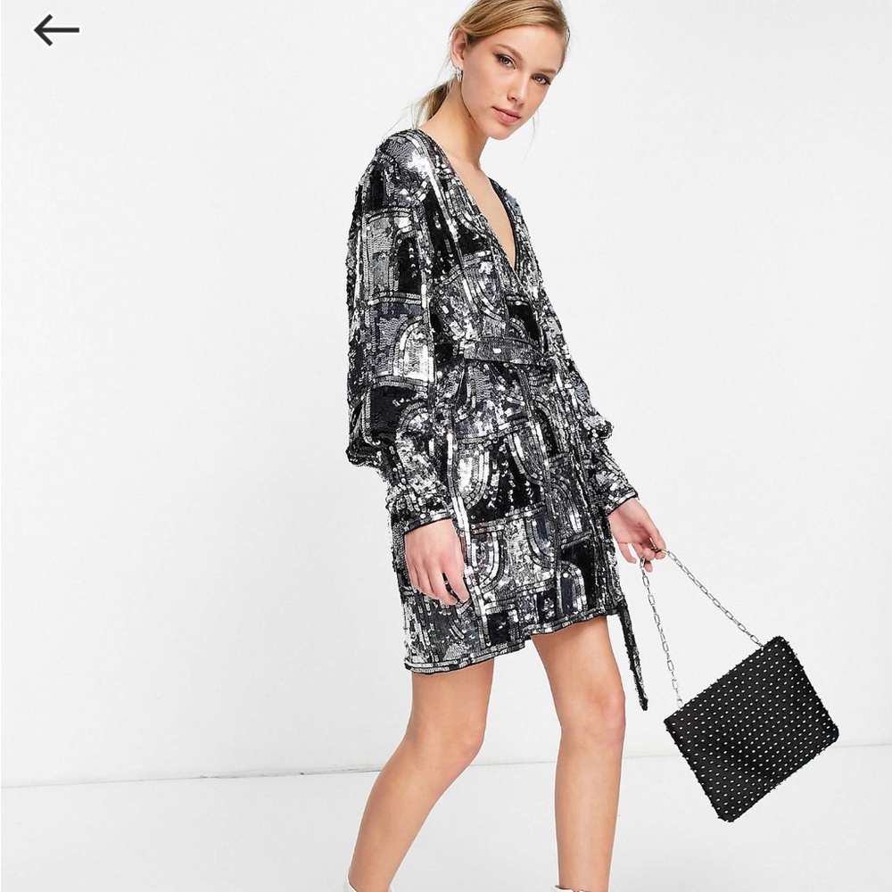 ASOS Edition mini wrap sequin dress NWT size 12